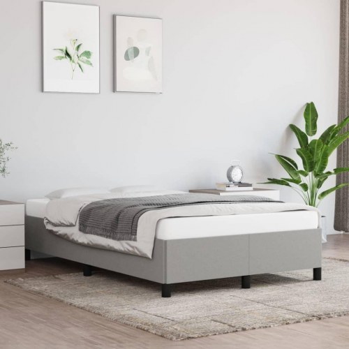 Sengeramme i stof - lysegrå 120×200 cm uden madras