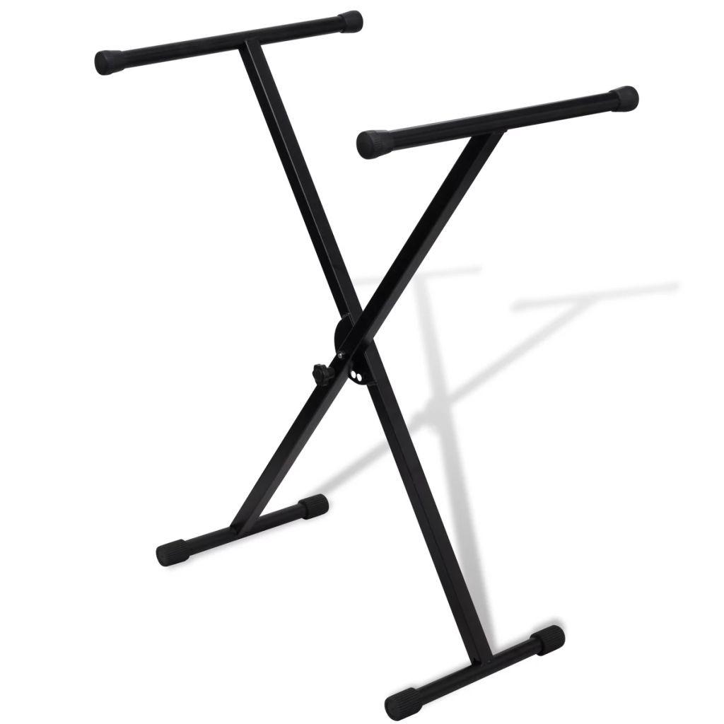 Justerbart, enkelt afstivet keyboardstativ med X-ramme