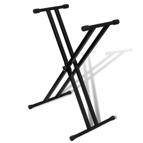 Justerbart, dobbelt afstivet keyboardstativ med X-ramme