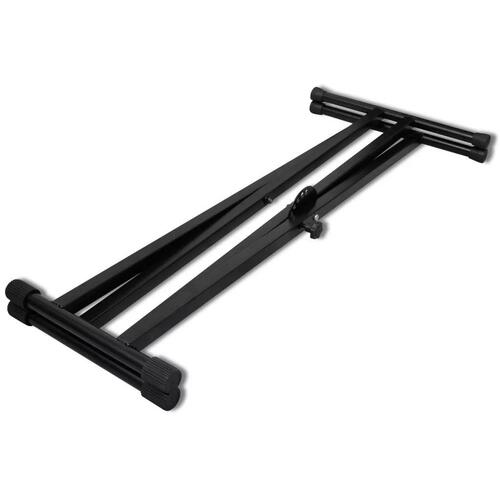 Justerbart, dobbelt afstivet keyboardstativ med X-ramme