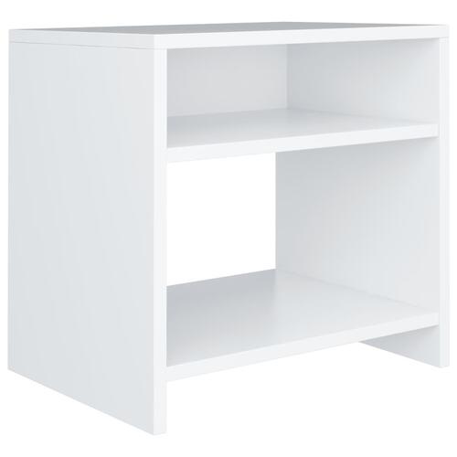 Sengebord 40x30x40 cm konstrueret træ hvid
