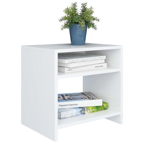 Sengebord 40x30x40 cm konstrueret træ hvid