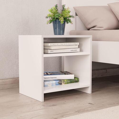 Sengeborde 2 stk. 40x30x40 cm konstrueret træ hvid