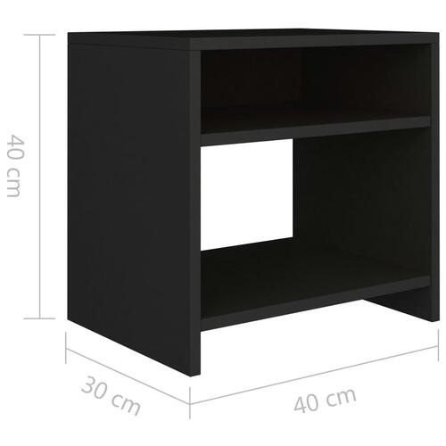Sengeskab 40 x 30 x 40 cm spånplade sort