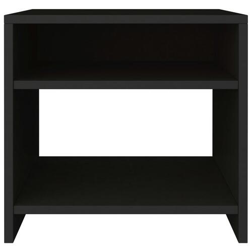 Sengeborde 2 stk. 40x30x40 cm konstrueret træ Sort