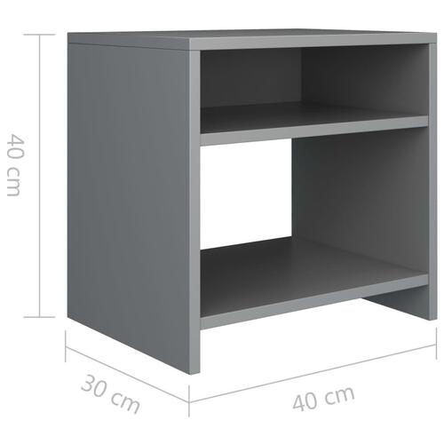 Sengeskab 40 x 30 x 40 cm spånplade grå