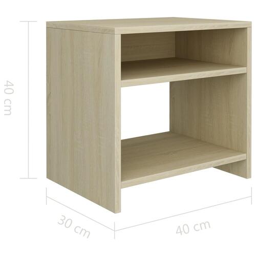 Sengebord 40x30x40 cm konstrueret træ Sonoma-eg