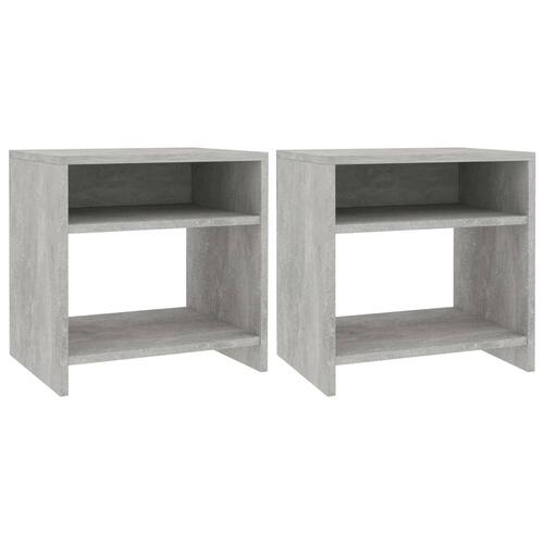 Sengeborde 2 stk. 40x30x40 cm konstrueret træ Betongrå