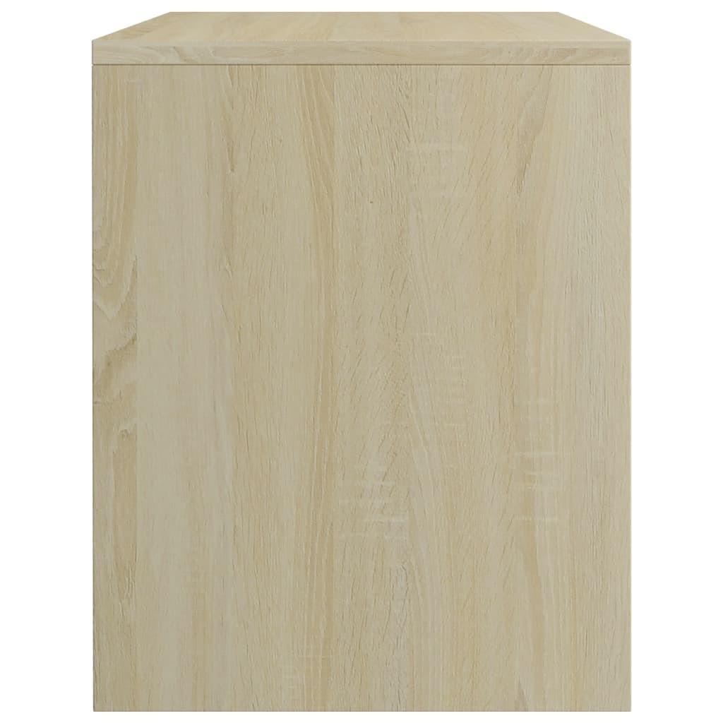 Sengeskabe 2 stk. 40 x 30 x 40 cm spånplade hvid sonoma-egetræ