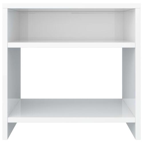 Sengebord 40x30x40 cm konstrueret træ hvid højglans