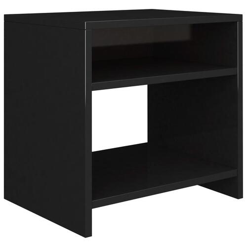 Sengeskab 40 x 30 x 40 cm spånplade sort højglans