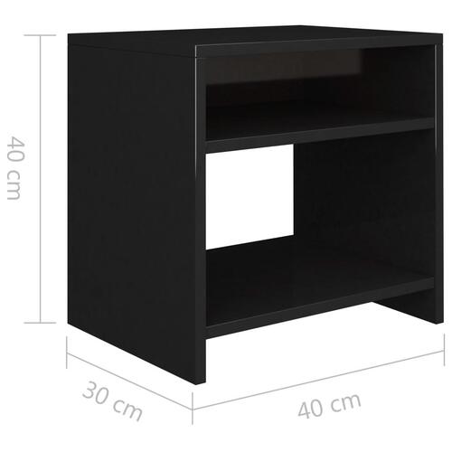Sengeskab 40 x 30 x 40 cm spånplade sort højglans