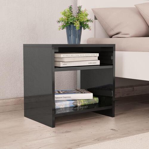 Sengeskabe 2 stk. 40 x 30 x 40 cm spånplade sort højglans
