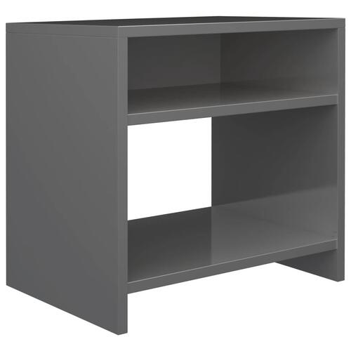 Sengebord 40x30x40 cm konstrueret træ Grå højglans