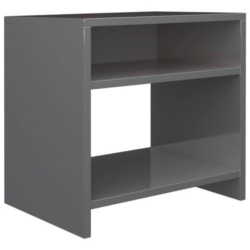 Sengeborde 2 stk. 40x30x40 cm konstrueret træ Grå højglans