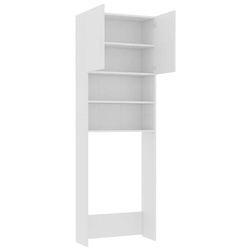 Vaskemaskineskab 64x25,5x190 cm konstrueret træ hvid
