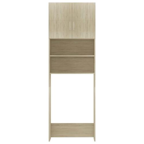 Vaskemaskineskab 64x25,5x190 cm konstrueret træ Sonoma-eg