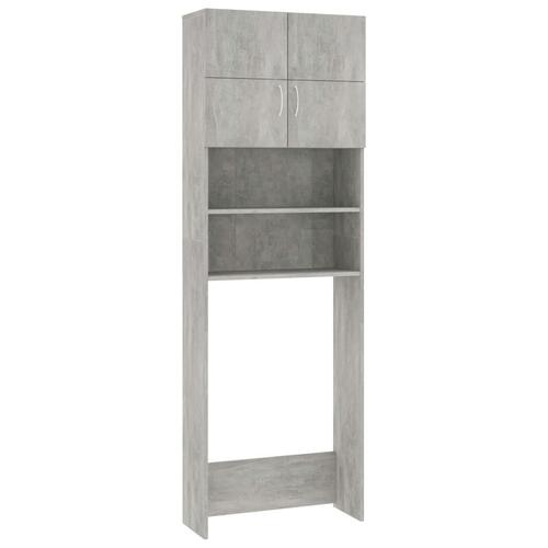 Vaskemaskineskab 64x25,5x190 cm konstrueret træ Betongrå