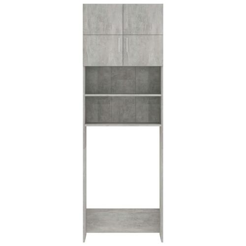 Vaskemaskineskab 64x25,5x190 cm konstrueret træ Betongrå