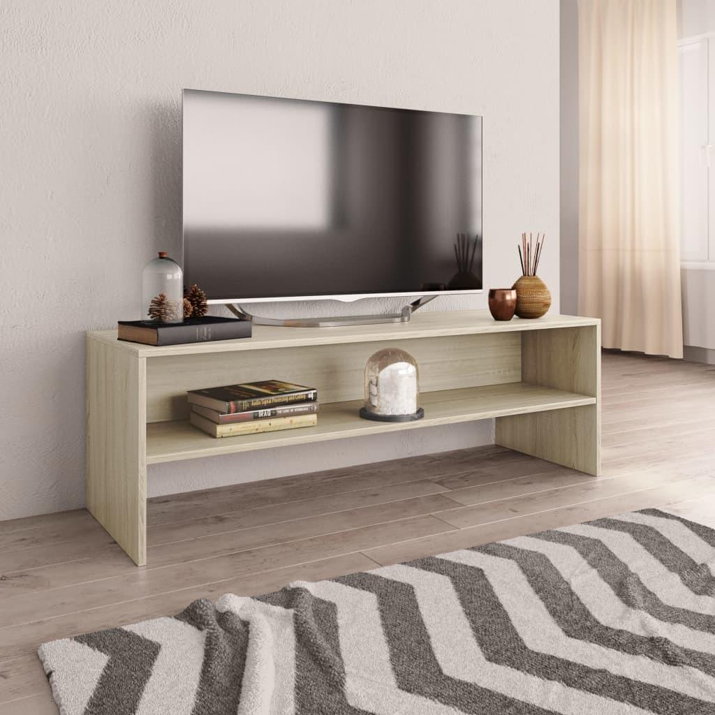 Tv-bord 120x40x40 cm konstrueret træ sonoma-eg
