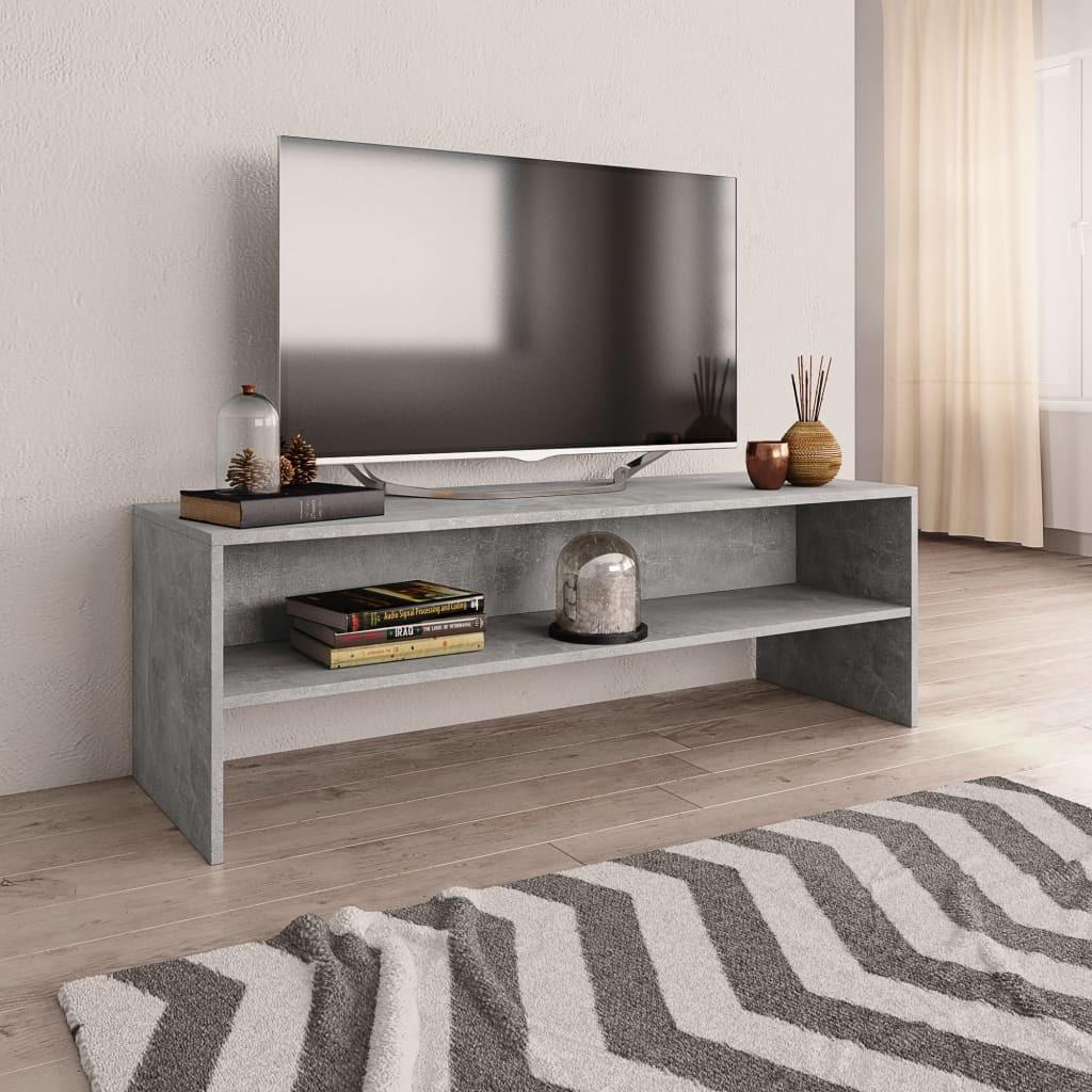 Tv-bord 120x40x40 cm konstrueret træ betongrå