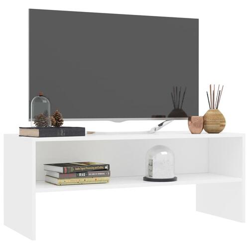 Tv-bord 100x40x40 cm konstrueret træ hvid