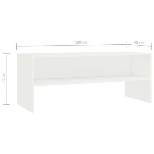 Tv-bord 100x40x40 cm konstrueret træ hvid