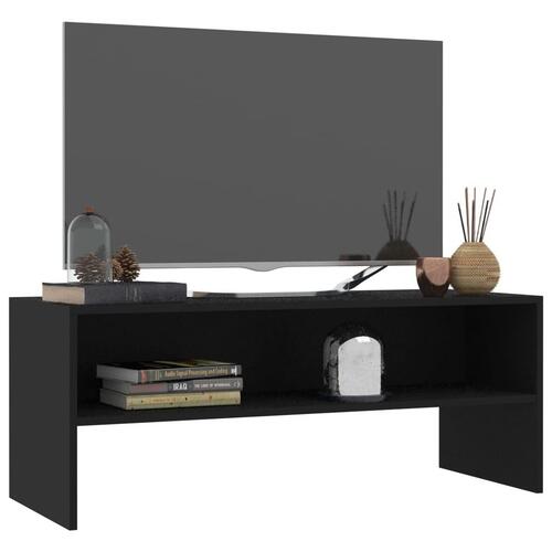 Tv-bord 100x40x40 cm konstrueret træ sort