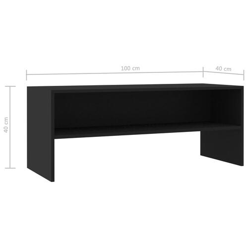 Tv-bord 100x40x40 cm konstrueret træ sort