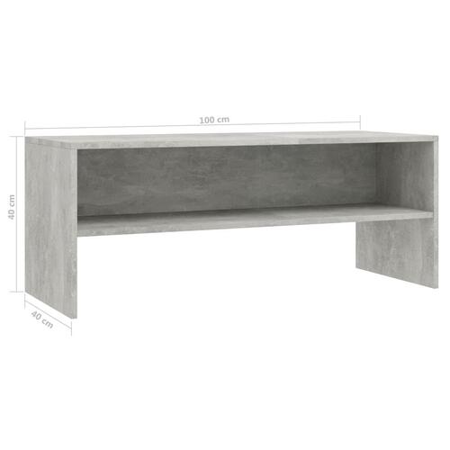 Tv-bord 100x40x40 cm konstrueret træ betongrå