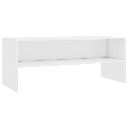 Tv-bord 100x40x40 cm konstrueret træ hvid højglans