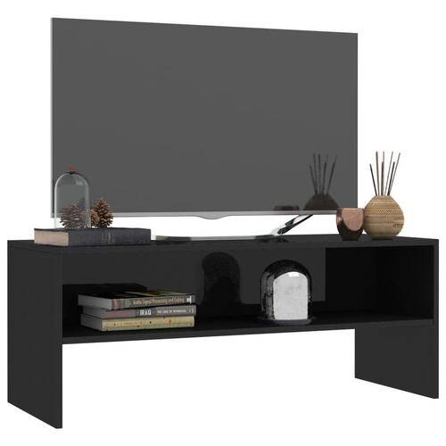 Tv-skab højglans 100 x 40 x 40 cm spånplade sort