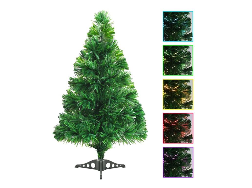Kunstigt juletræ fiberoptisk 64 cm grønt