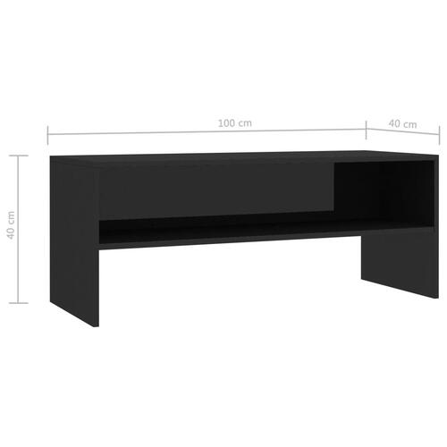 Tv-skab højglans 100 x 40 x 40 cm spånplade sort