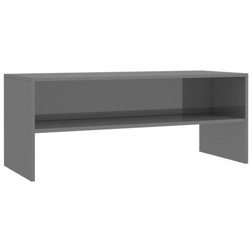 Tv-bord 100x40x40 cm konstrueret træ grå højglans