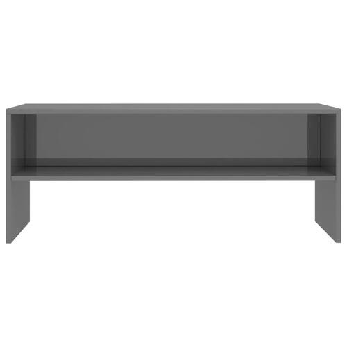 Tv-bord 100x40x40 cm konstrueret træ grå højglans