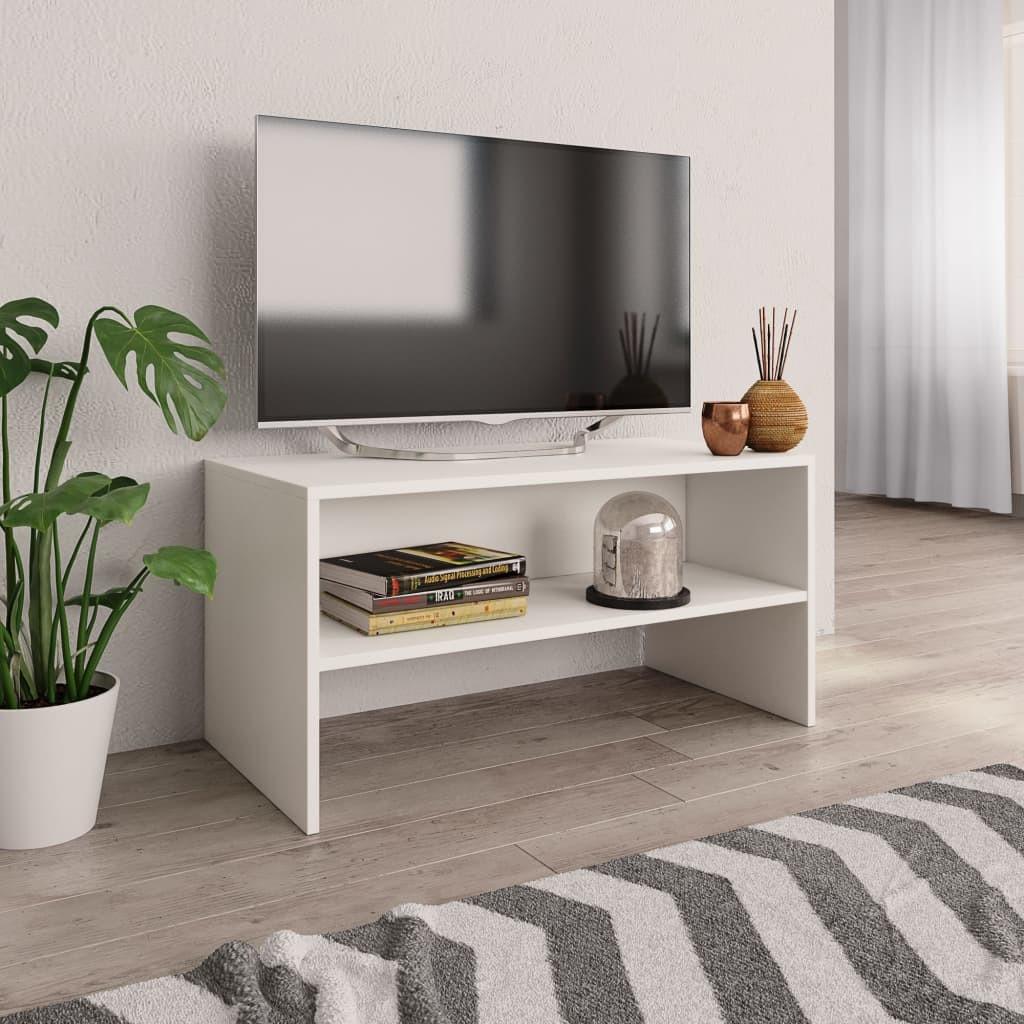 Tv-bord 80x40x40 cm konstrueret træ hvid