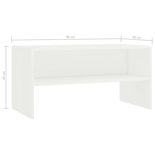 Tv-bord 80x40x40 cm konstrueret træ hvid