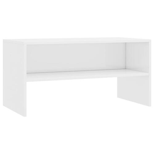 Tv-bord 80x40x40 cm konstrueret træ hvid højglans