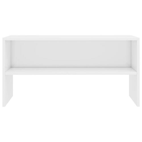 Tv-bord 80x40x40 cm konstrueret træ hvid højglans
