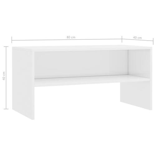 Tv-bord 80x40x40 cm konstrueret træ hvid højglans