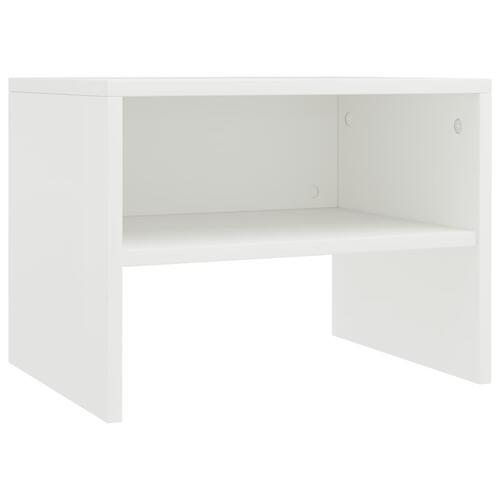 Sengebord 40x30x30 cm konstrueret træ hvid
