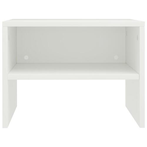 Sengebord 40x30x30 cm konstrueret træ hvid