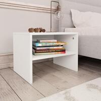 Sengeborde 2 stk. 40x30x30 cm konstrueret træ hvid