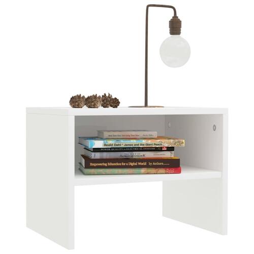 Sengeborde 2 stk. 40x30x30 cm konstrueret træ hvid