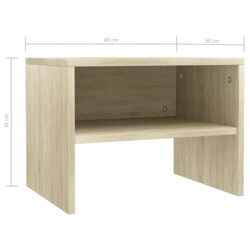 Sengebord 40x30x30 cm konstrueret træ Sonoma-eg