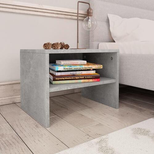 Sengeborde 2 stk. 40x30x30 cm konstrueret træ Betongrå