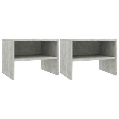 Sengeborde 2 stk. 40x30x30 cm konstrueret træ Betongrå