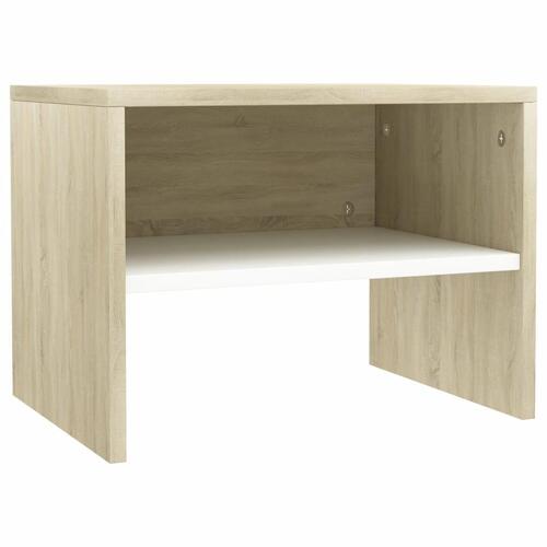 Sengeskab 40 x 30 x 30 cm spånplade hvid sonoma-egetræsfarve