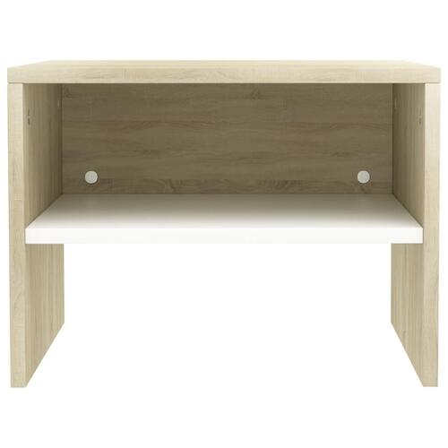 Sengeskab 40 x 30 x 30 cm spånplade hvid sonoma-egetræsfarve